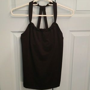 Athletic halter top with built in support
